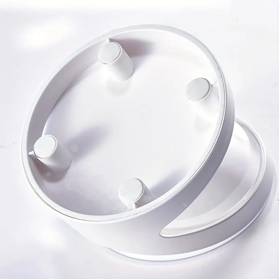 Clear plastic elevated cat food bowl with tilted design for anti-vomit feeding