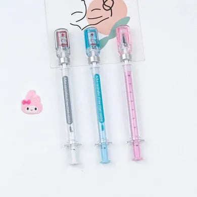 Creative vaccine design gel pen with black 0.5mm refill and plastic barrel