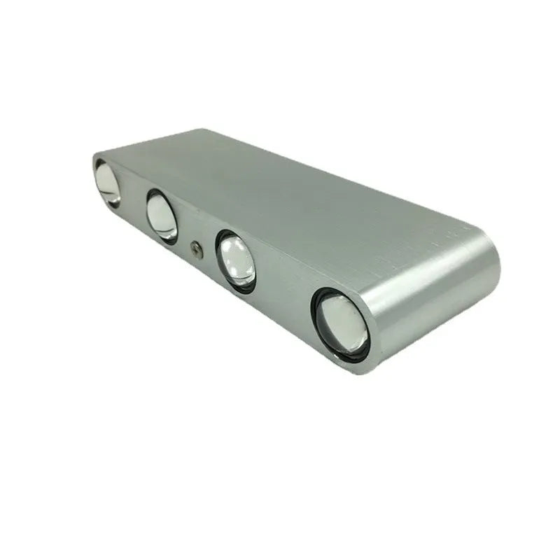 Modern LED corridor wall lamp with aluminium shade in black finish, dimensions 180mm