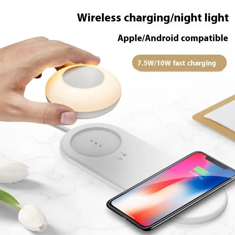 Wireless phone charger LED desk lamp with separated magnetic touch, geometric stereo design, 215x80x44.7mm, European style