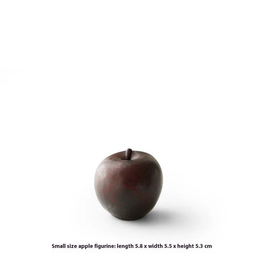 Ceramic retro Chinese apple ornament for desktop display in large and small size options