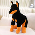 Black Doberman Pinscher plush toy with short plush fabric, small size 40cm