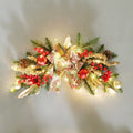 Christmas garland decorations in American country style with stair wall hanging and lit options