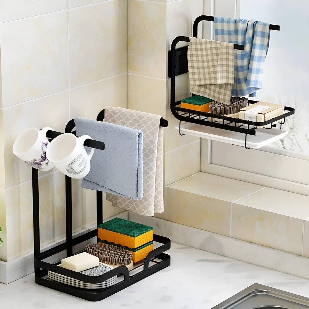 White foldable plastic kitchen drying rack for cloths, shown in new Chinese style.