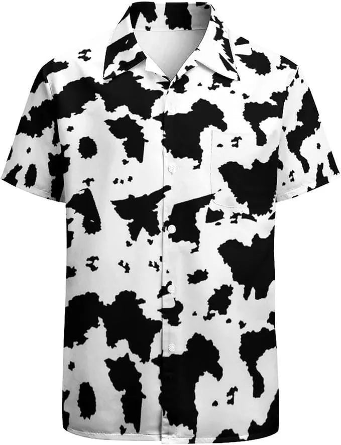 Men's camouflage pattern short sleeve casual shirt in slim fit style
