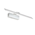 White rectangular LED mirror headlight with dimmable three-colour lighting for bathroom and makeup use