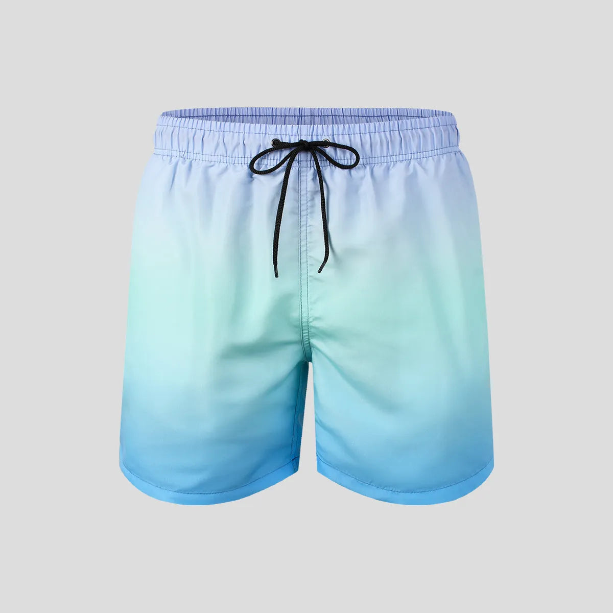Men's 3D digitally printed sports shorts showing gradient colour transition on micro-elastic mesh material