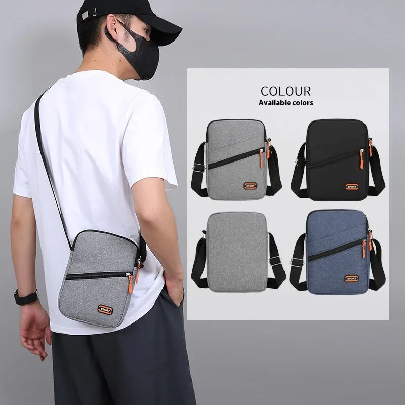 Lightweight Oxford cloth crossbody commuter bag in urban simplicity style.