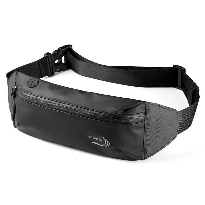 Men's waterproof sports waist bag in polyester with 45cm width