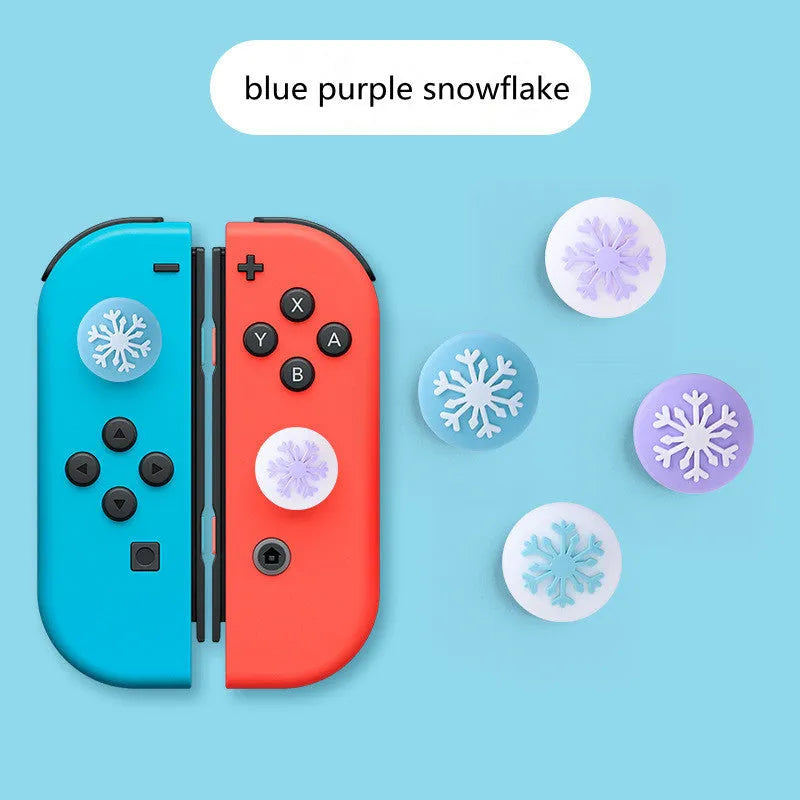 Four silicone thumbstick grip caps for Nintendo Switch Lite console in assorted colours