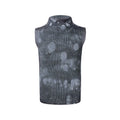 Men's black silver pastebrushing wool vest with stand collar and sleeveless pullover design