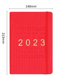 A5 student almanac diary with imitation leather cover showing monthly calendar layout and creative design elements