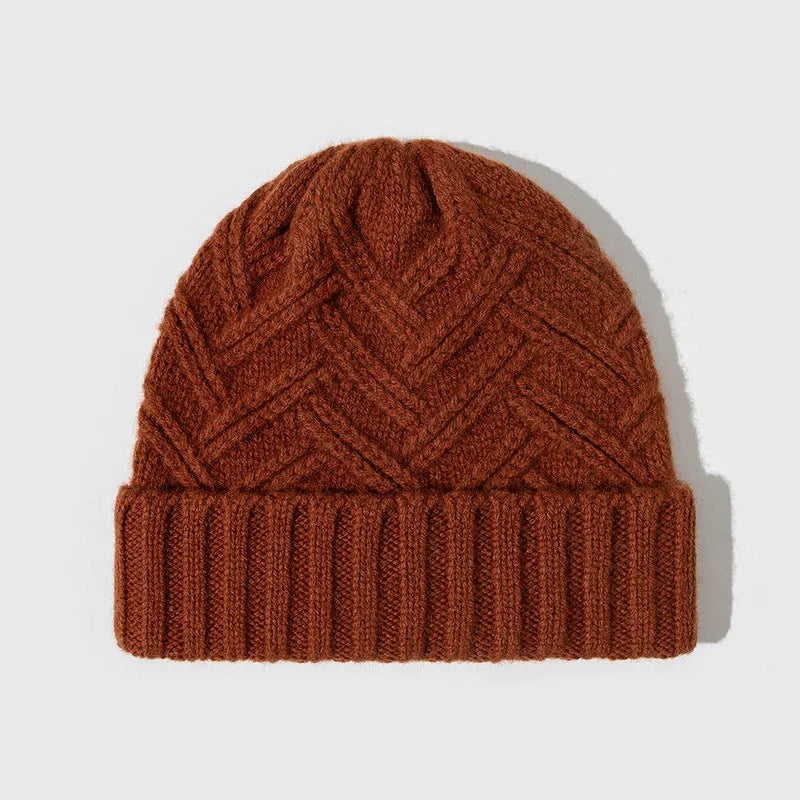 Wool knitted women's hat with dome crown in one of six colours on display