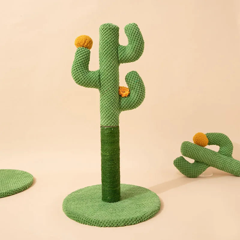Masson cactus design cat scratch board and climbing pole made from cotton thread