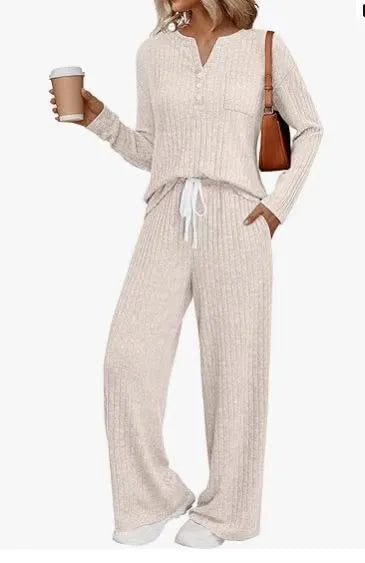V-neck striped knit casual coat in light grey with lace-up details and long sleeves
