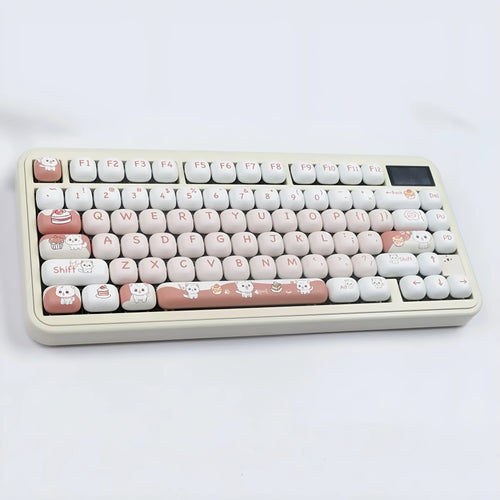 Dessert cat cartoon design mechanical keyboard key caps with MOG round shape