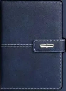 Customisable A5 notebook with PU leather cover in choice of colours, featuring wood-free paper.