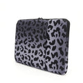 Leopard print waterproof laptop sleeve for 13-inch to 16-inch computers with anti-shock protection
