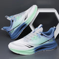 Men's woven mesh casual shoes with round toe and rubber soles in black blue colour
