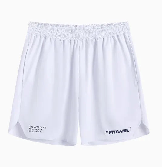 Men's four-point training fitness shorts in polyester spandex fabric available in four colours