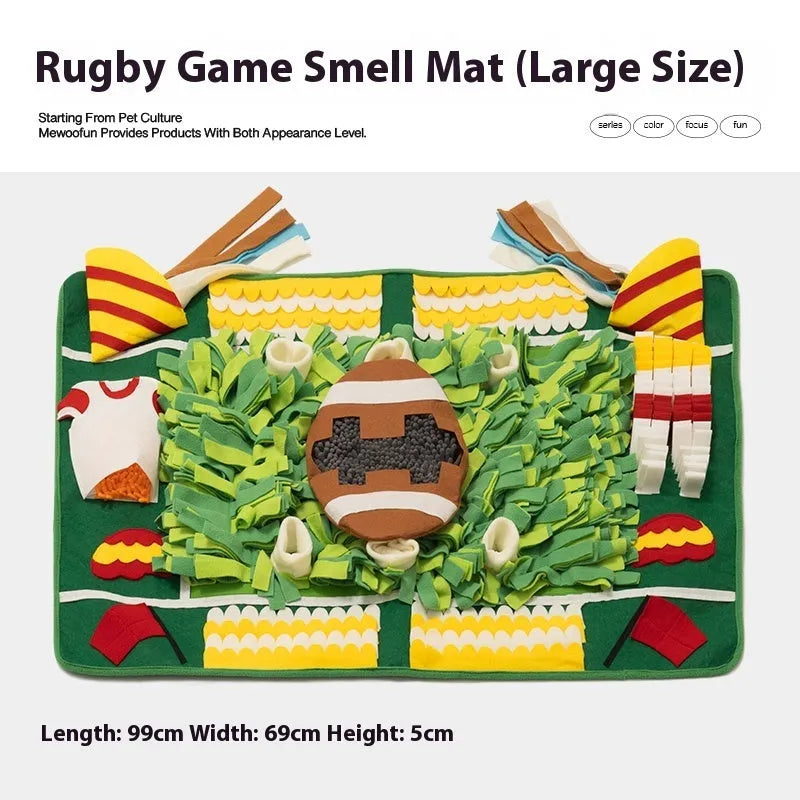 Plastic fabric dog sniffing mat pet toy for treat hiding and mental stimulation