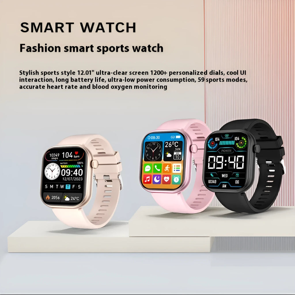 G20 smart watch bracelet with large TFT screen, multiple strap colours including black steel silicone