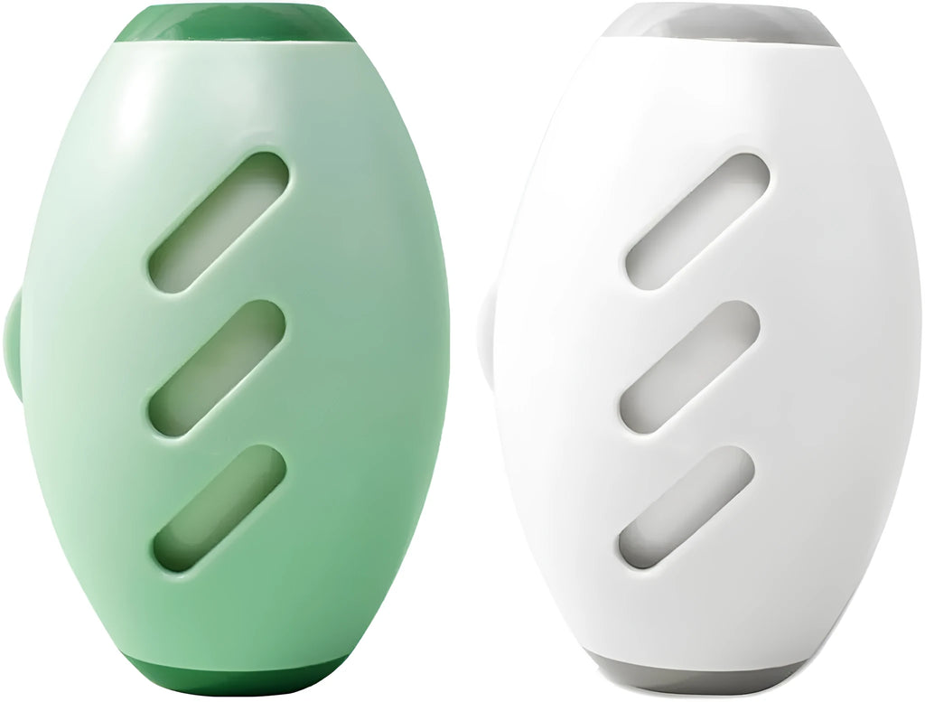 Green and white reusable gel lint roller ball for portable pet hair removal on clothing