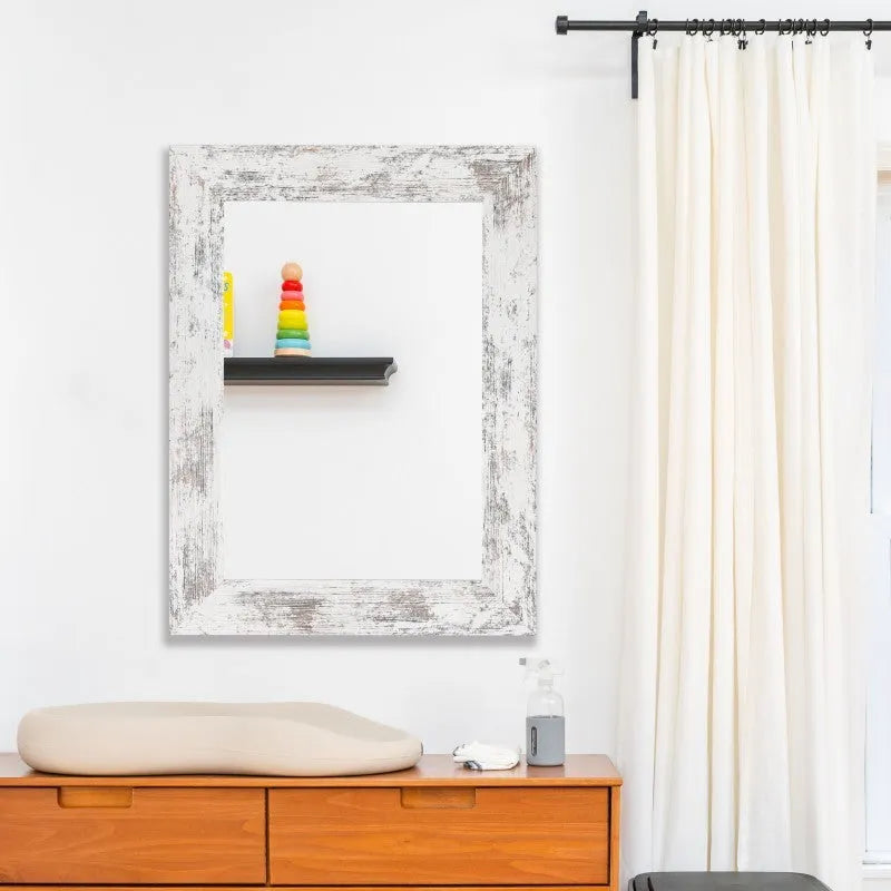 Little White wall-mounted dressing mirror with modern pastoral style and retro Chinese design