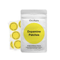 Pack of 30 white Body Care Auxiliary Patches for skincare, displayed on a blue background.