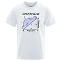 Mathematics humour printed cotton T-shirt showing Hippotenuse Opposite Adjacent design in loose fit with regular sleeves