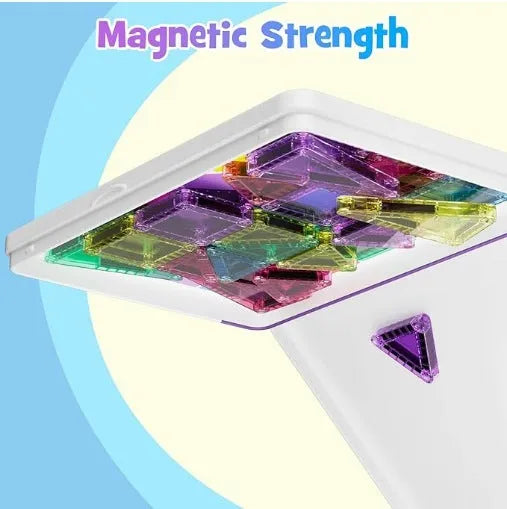 Educational magnetic building blocks toy plastic portable sheets with 20 to 74 piece options for children
