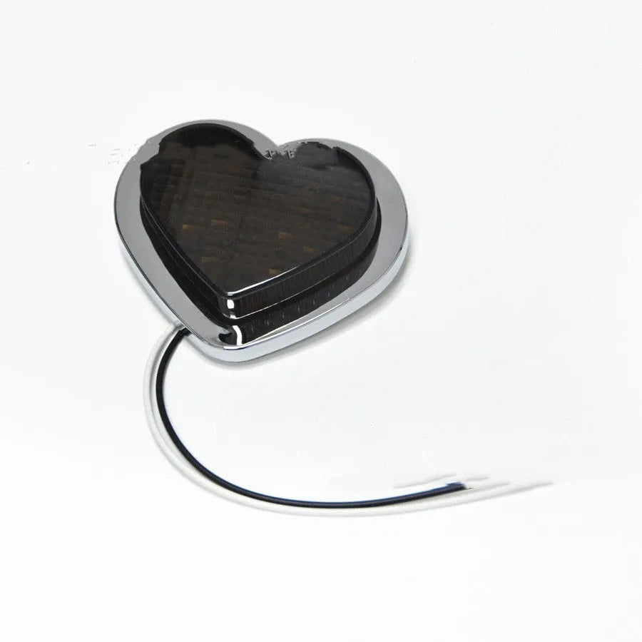 Heart-shaped 12v automotive LED sidelight for fender mounting in multiple colour options