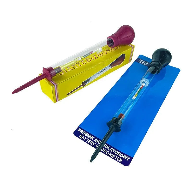 Electrohydraulic liquid hydrometer for automotive battery electrolyte density testing