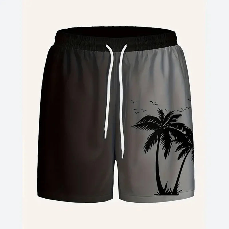 Men's loose fit summer beach pants in polyester fabric with elastic waistband available in multiple colours