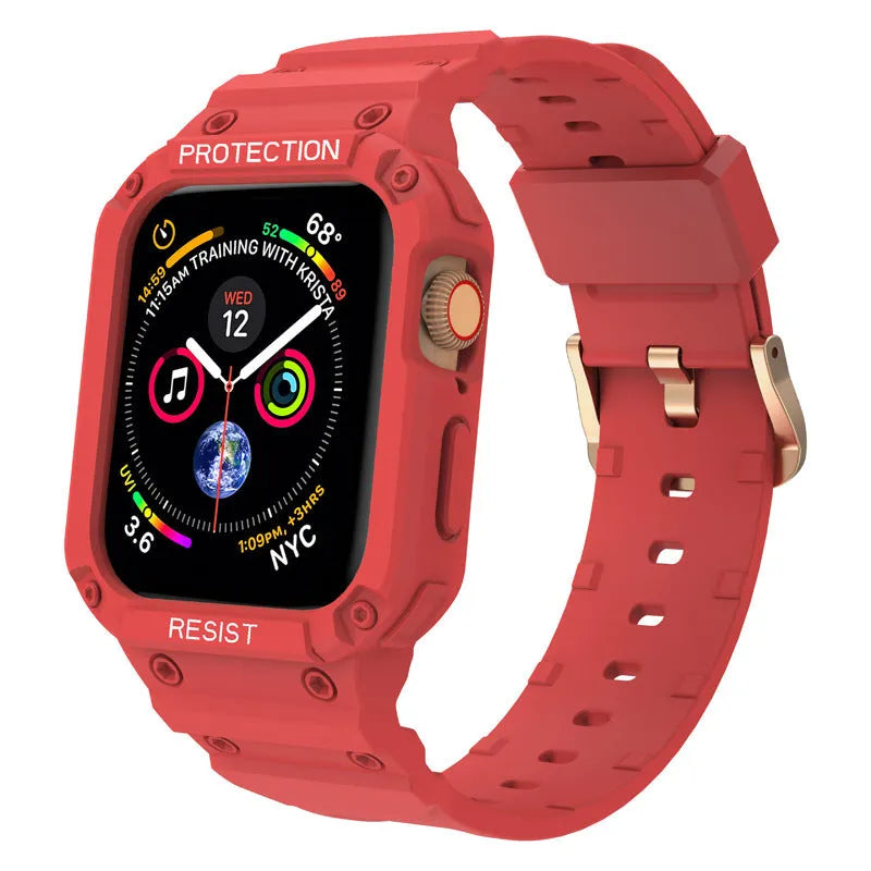 Soft sport TPU strap for Apple Watch Series 8 in multiple colours with 38mm and 42mm size options.
