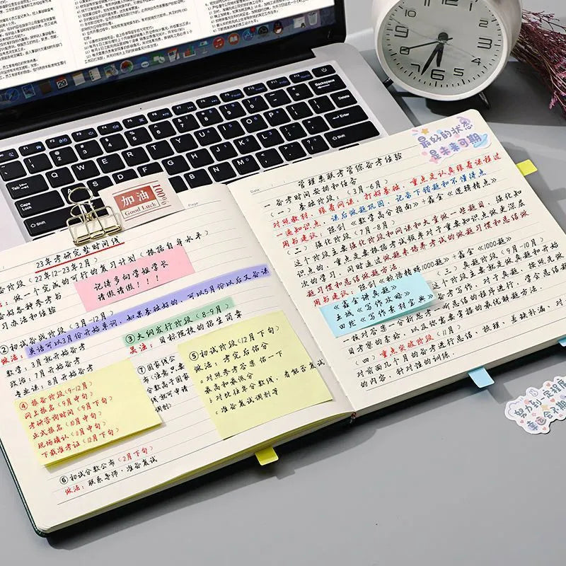 Square faux leather notebook with Daolin paper pages in peach pink, avocado green, and blueberry purple colour options