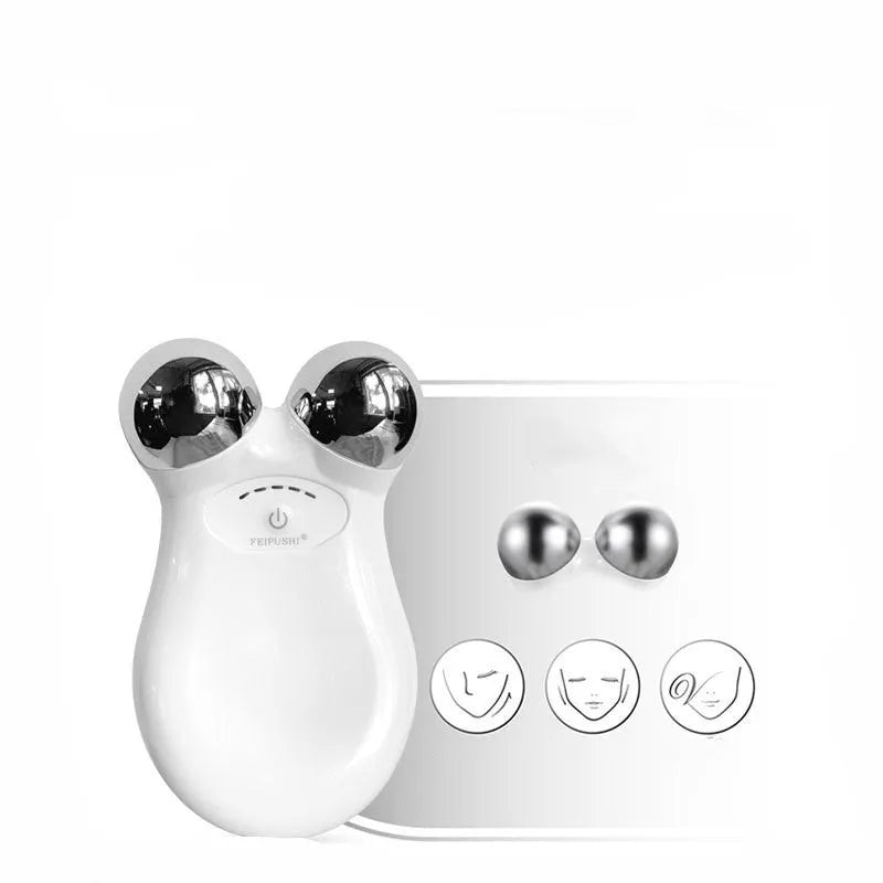 Pink or white HS-858 micro current facial lifting device for skin firming and rejuvenation.