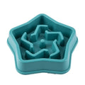 Yellow plastic slow feeding dog bowl with textured bottom for choking prevention