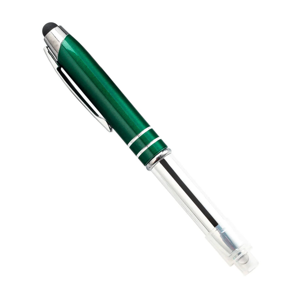 Metal multifunctional pen with capacitive stylus tip and LED light in five colour options
