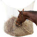 Woven black and white PE rope horse hanging feeding bag in various sizes for cattle and sheep.