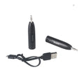 Black Bluetooth car audio receiver with AUX connector for wireless music streaming