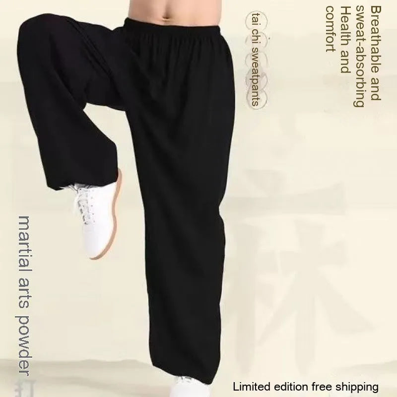 Children's black high elasticity Lycra practice pants for Sanda martial arts training