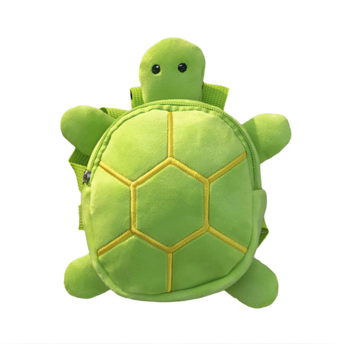 Turtle-shaped dog backpack harness in velvet with metal zipper, shown in available colours