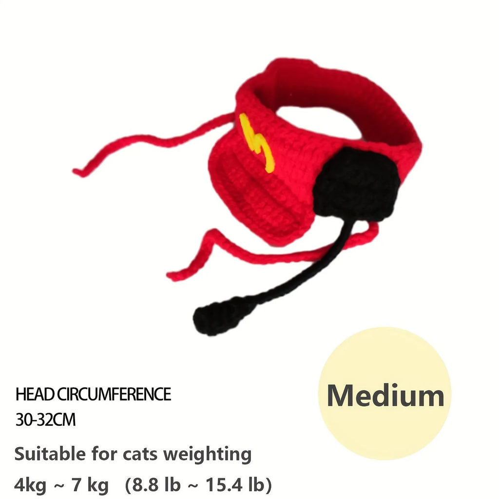 Handmade knitted cotton sweater and chef hat for small to medium pet birthday outfits