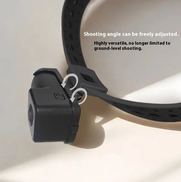 Black wifi camera neckband wireless recorder with Type-C charging port and compact design