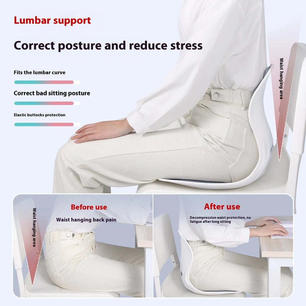 Japanese style waist support seat cushion with lumbar pillow design in grey colour