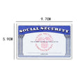 Clear transparent PVC card holder for social security and ID cards, size 9.7 by 5.9 centimetres.