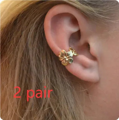 Gold electroplated beach starfish scallop conch eardrops earrings for women
