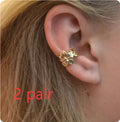 Gold electroplated beach starfish scallop conch eardrops earrings for women