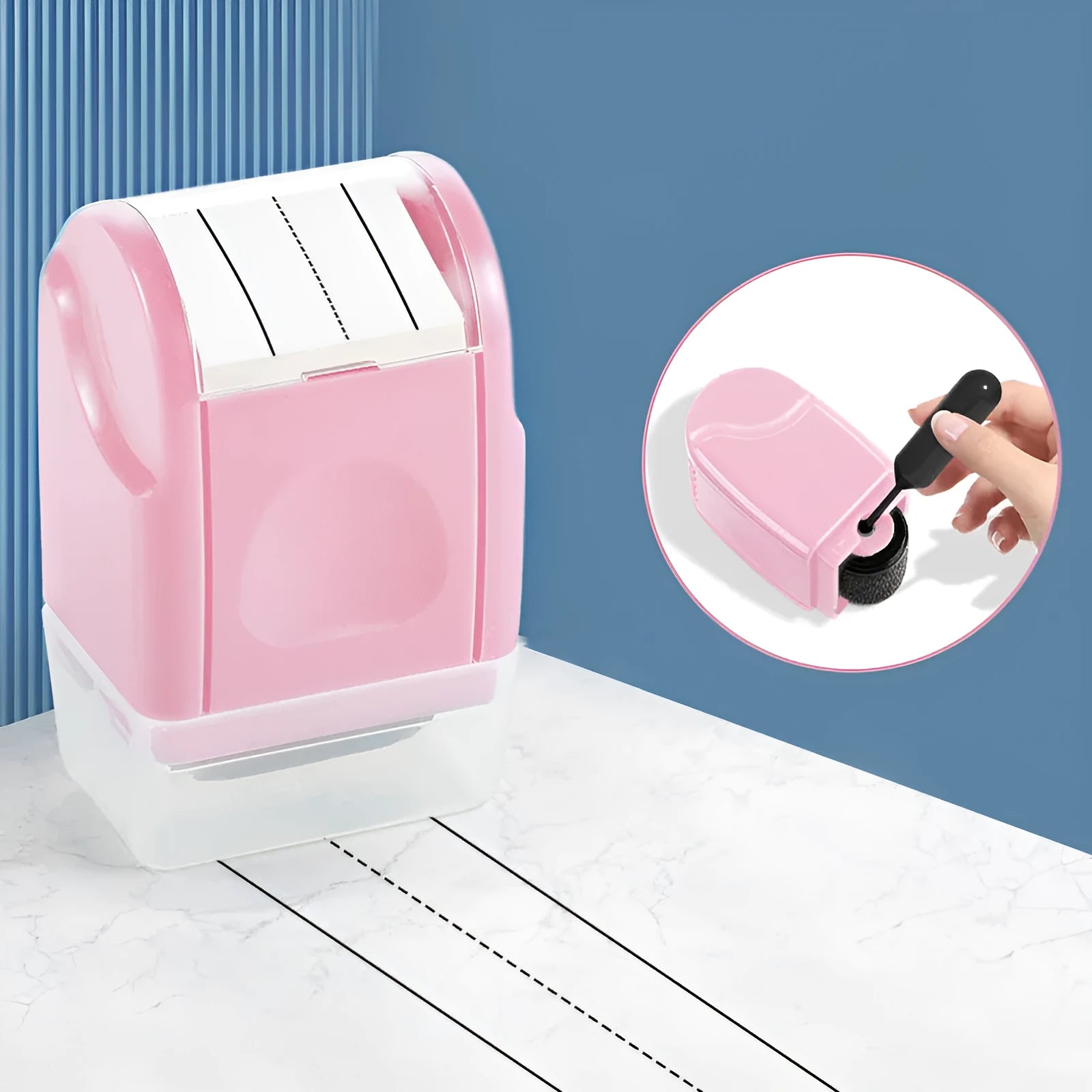 Plastic roller seal in seven colour options for teaching and craft activities.